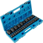 BENTISM Impact Sockets Set 1/2 Inch Drive 26PCS Standard Length Impact Set 6-Point