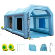 BENTISM Inflatable Paint Booth 26x15x11ft Inflatable Spray Booth Car Paint Tent with 750W+950W Filter System Blower