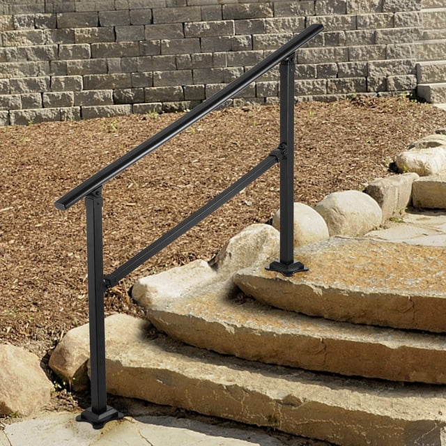 Point Fit Railing BENTISM Wrought Iron Outdoor Railing Metal Porch Handrail Kit for 0-4 ...