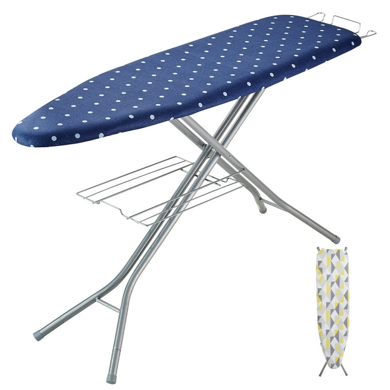 BENTISM Ironing Board 55x15 with Bottom Storage Tray, 4 Layers Iron Board  10 Adjustable Heights with Heat Resistant Cover and 100% Cotton Cover for  Home Laundry Room 