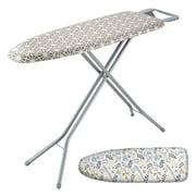 VEVOR Ironing Board with Large 51 x 13 Ironing Surface, Thickened 4 Layers Iron Board with Heat Resistant Cover and 100% Cotton Cover, 7 Adjustable Heights Ironing Board for Home Laundry Room Use