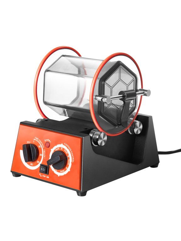 Jewelry Polisher Tumbler, 6.6lbs/3kg Capacity Mini Rotary Tumbler Machine with 0-60 Minutes Timer, 5 Speeds Jewelry Rotary Finisher for Surface Polishing Grinding Buffing