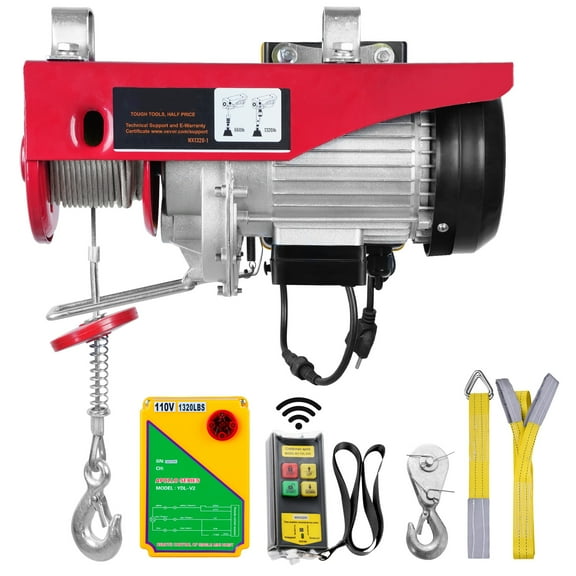 VEVOR Lift Electric Hoist 1320lbs,1150W 110V Electric Winch with Wireless Remote Control