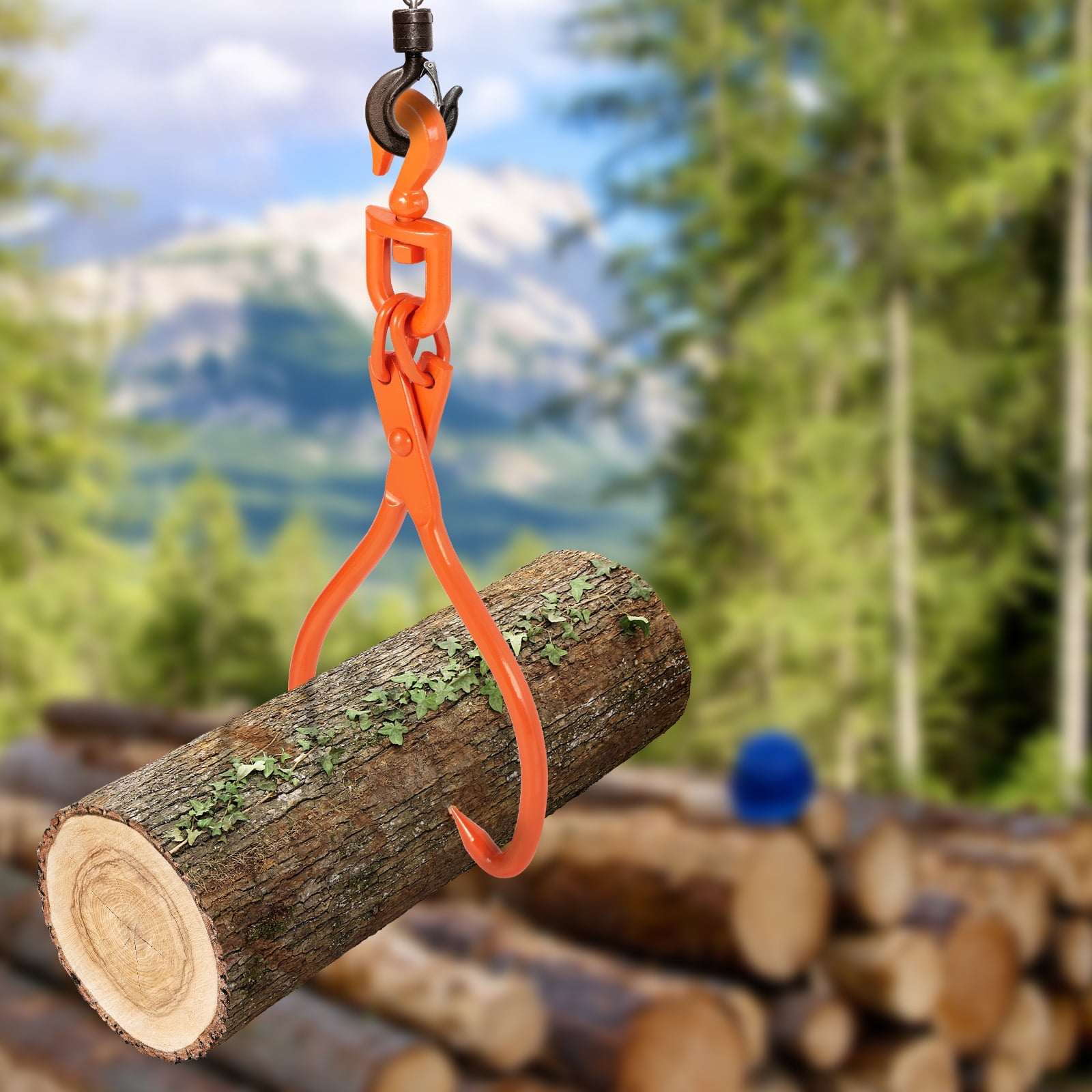 BENTISM Log Lifting Tongs Timber Claw Hook Logging Grabber 772 lbs/350 kg  Loading Capacity Log Lifting 18 inch 2 Claw 