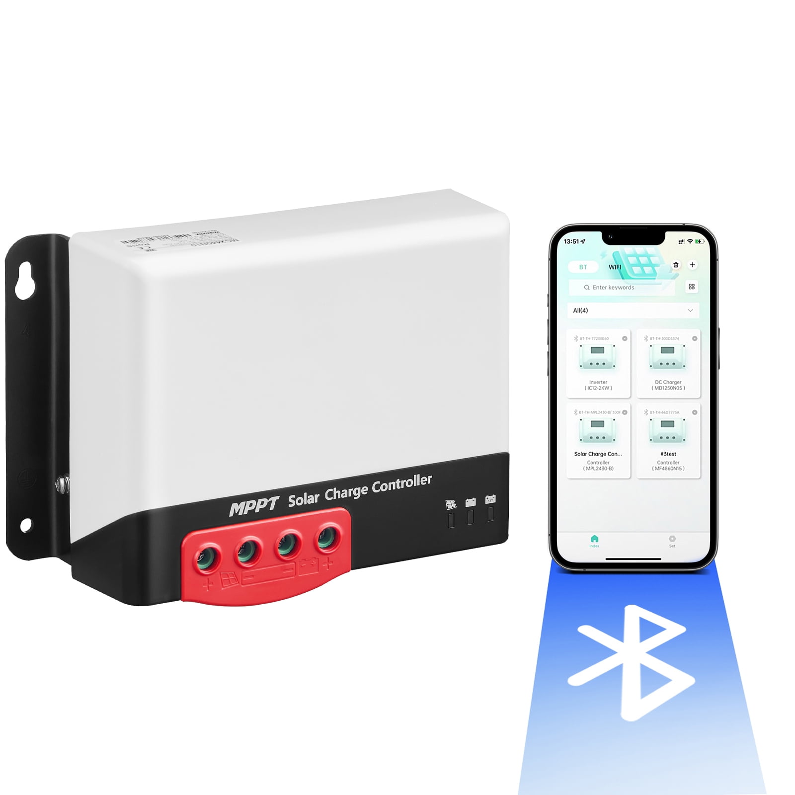 BENTISM MPPT Solar Charge Controller 40A, 12V/24V Auto, Bluetooth ...