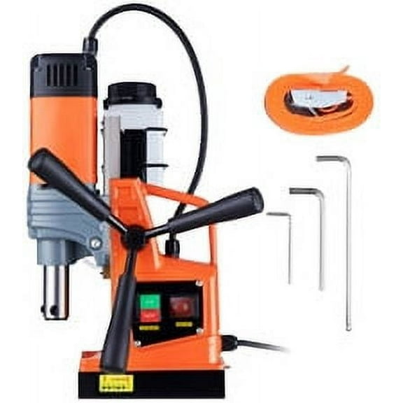 VEVOR Magnetized Drilling Device, Motor Power 1300W, Boring Scope 1.6 in, 2810 lbf Compact Electric Magnetic Drill Press, No-Load Speed at 810 RPM, Ideal for Metal Surface Drilling, Industrial and