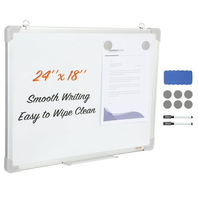 BENTISM Whiteboard Dry Erase Board 24" x 18" Silver Aluminum