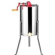 VEVOR Manual Honey Extractor, 2/4 Frames Beekeeping Equipment Stainless Steel with Height Adjustable Stand and Transparent Lid, Silver