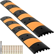 BENTISM Modular Rubber Speed Bump Driveway Cable Protector Ramp 6 Feet Set of 2