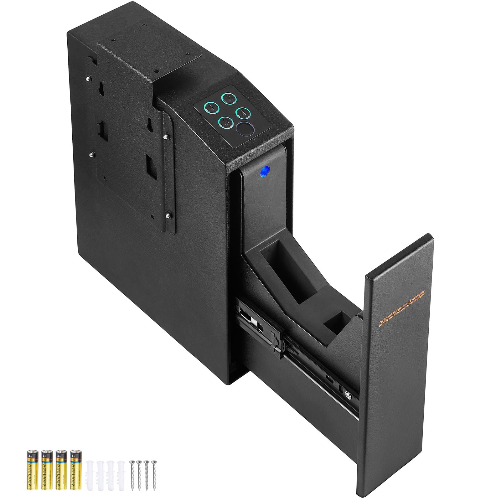 BENTISM Mounted Safe 3 Quick Access Ways of Fingerprints, Passwords and Keys, Handgun Safe for 1 Pistol for Home, Bedside, Nightstand, Wall