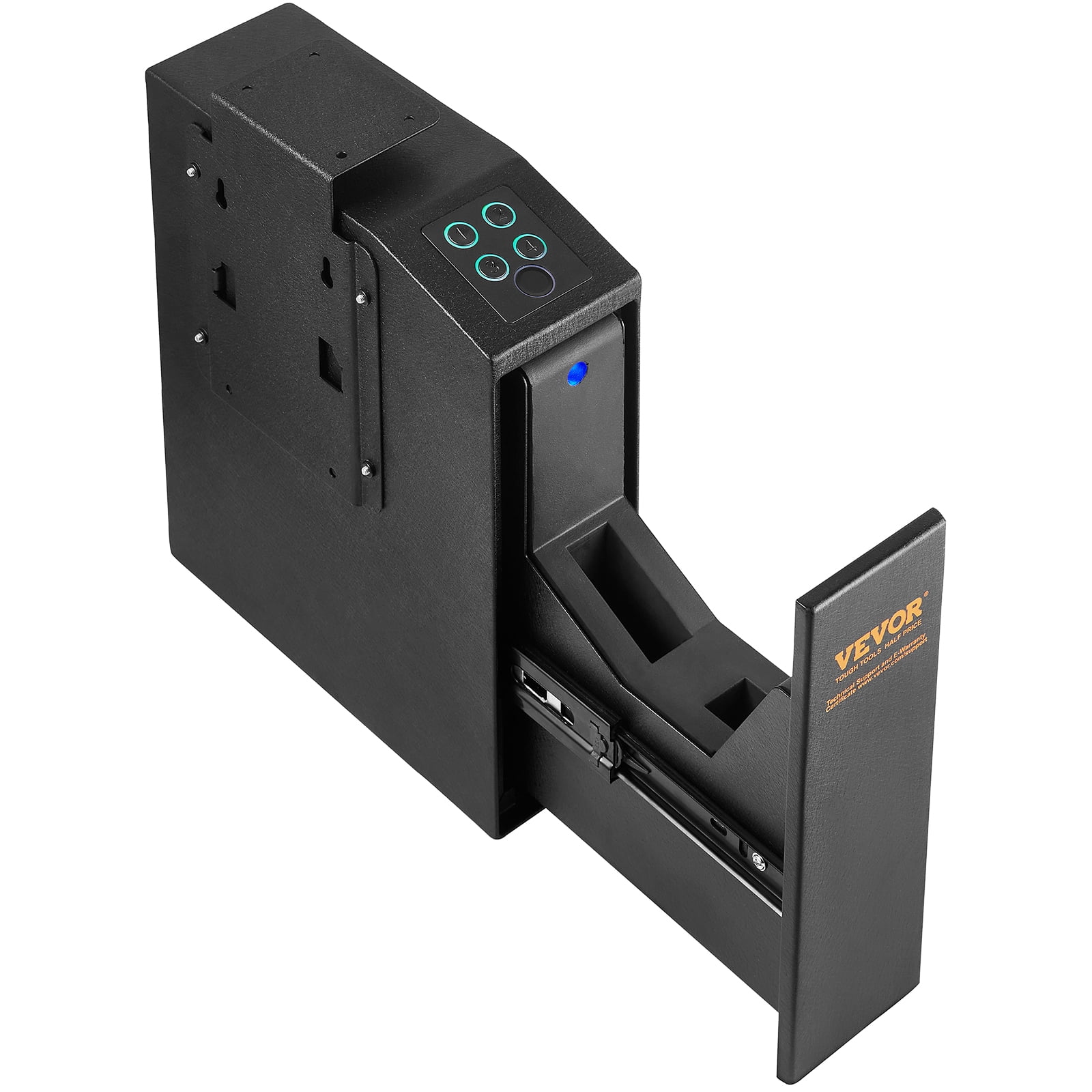 BENTISM Mounted Safe 3 Quick Access Ways of Fingerprints, Passwords and Keys, Handgun Safe for 1 Pistol for Home, Bedside, Nightstand, Wall