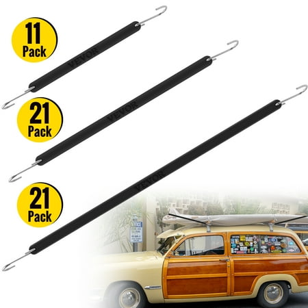 VEVOR Natural Rubber Bungee Cords 11 Pack 9", 21 Pack 15", 21 Pack 21" w/ S Hook