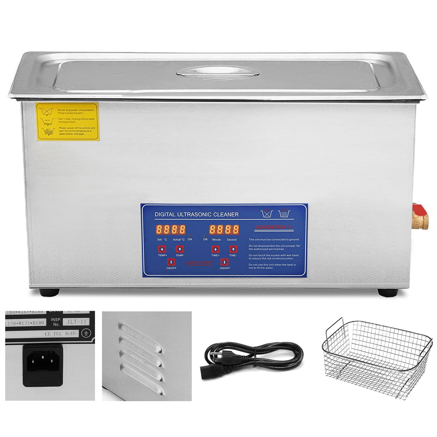 BENTISM New 26-30L Heater Timer Bracket Jewelry Cleaning Digital Stainless Steel Ultrasonic Cleaning Machine