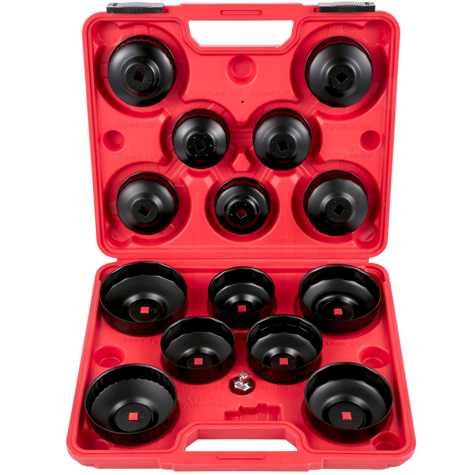 BENTISM Oil Filter Socket Set 14 Pcs Oil Filter Wrench Set, Sturdy Steel Oil Filter Socket 3/8" Oil Filter Socket, Low Profile Oil Filter Socket Set For Easy Access, Oil Filter Wrench Cap Set w/ Case