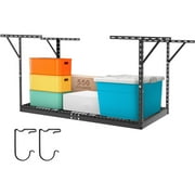 BENTISM Overhead Adjustable Garage Storage Rack 36x72in Ceiling Rack 550lbs Black
