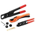 thumbnail image 1 of VEVOR PEX Pipe Crimping Tool Kit, Pro Press Crimper for 3/8", 1/2", 3/4" Crimp Rings, with 3 Jaw Dies, PEX Tubing Cutter, Go/No-Go Gauge, Copper Ring Removal Tool, Meets ASTM F1807 Standards, 1 of 9
