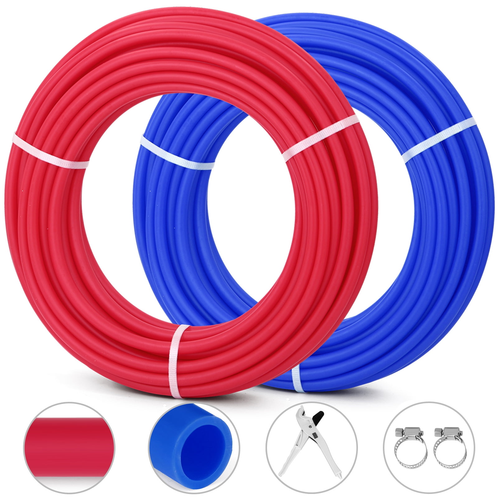BENTISM PEX Tubing Pipe 2 Rolls of 1/2 inch X 100 Feet PEX Tubing Non  Oxygen Barrier Radiant Floor PEX Pipe Radiant Heat Floor Heating Plumbing  Cold and Hot Water Tubing - Walmart.com