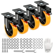 BENTISM PVC 5 in Swivel Casters, Black, 4 Count