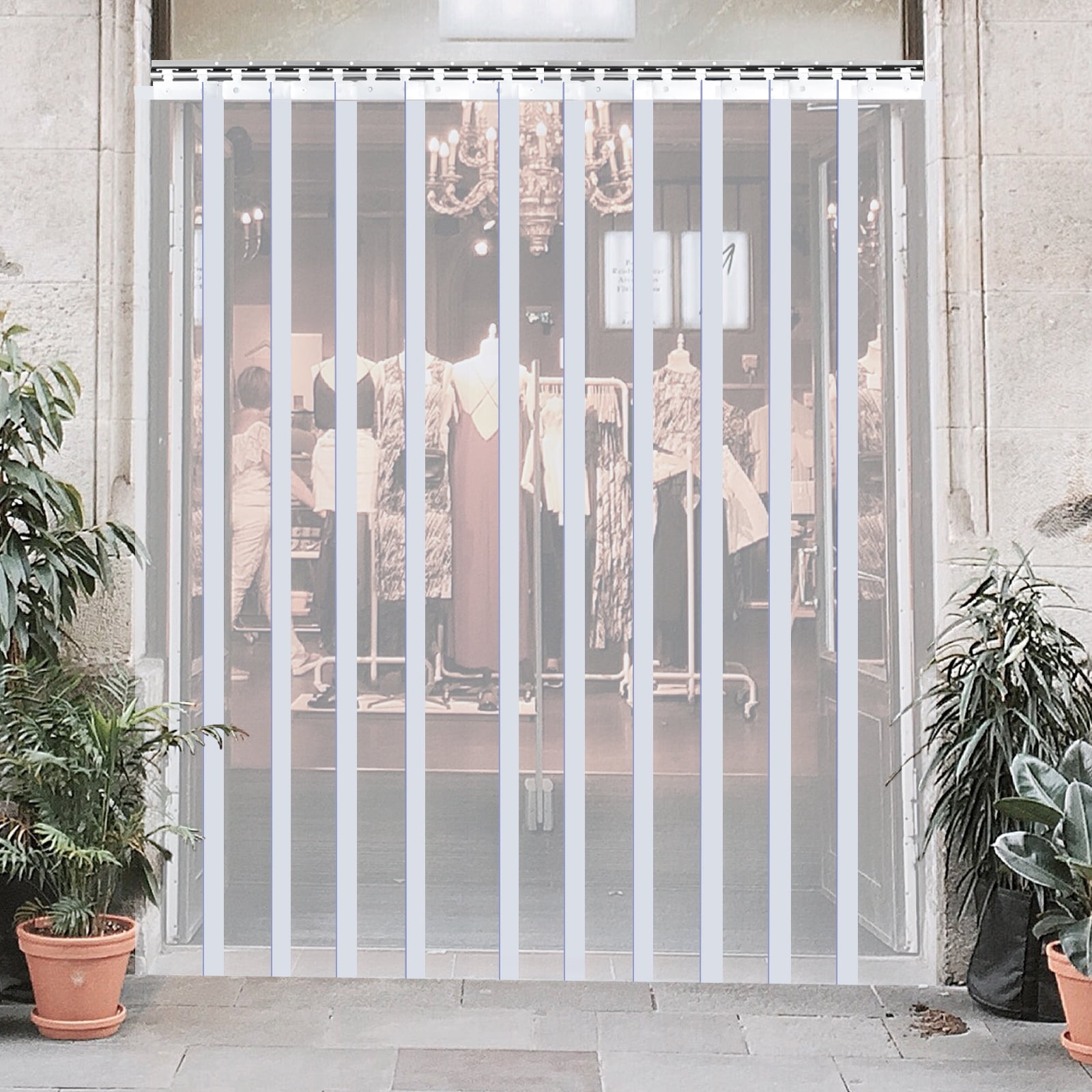 BENTISM PVC Strip Curtain Vinyl Door Strips 4 x 8Feet Vinyl Strip Door