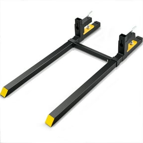 VEVOR Pallet Forks, 2000 lbs Clamp on Tractor Bucket Forks, 60" Total Length Heavy Duty Pallet Forks with Adjustable Stabilizer Bar