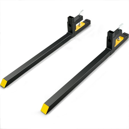 VEVOR Pallet Forks, 2000 lbs Clamp on Tractor Bucket Forks, 60" Total Length Heavy Duty Pallet Forks