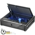 thumbnail image 1 of VEVOR Pistols Safe, Biometric Pistol Safe with Three Quick Access Ways of Fingerprints, Passwords and Keys, Handgun Safe for 2 Pistols for Home, Bedside, Nightstand, Car, 1 of 8