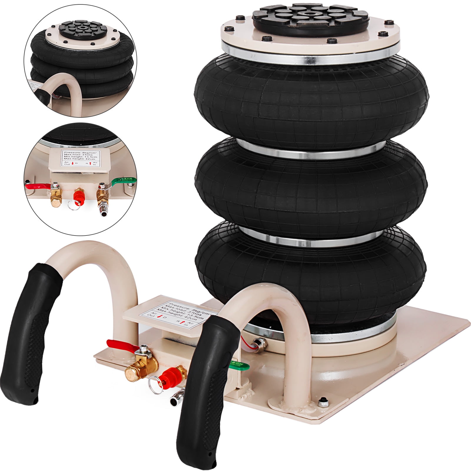 BENTISM Pneumatic Jack Car Air Jack 3 Ton Triple Bag Air Jack 6600LBS