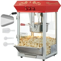 BENTISM Popcorn Machine, Popcorn Popper Machine 8 Oz Countertop Popcorn Maker 850W 48 Cups Red