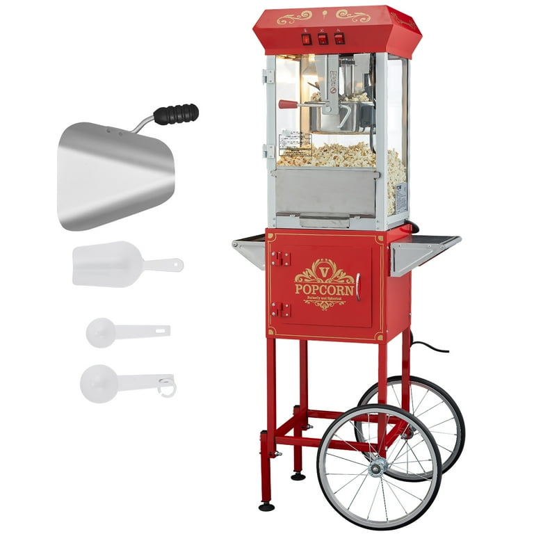 Hi Tek 8 oz Red Stainless Steel Commercial Popcorn Machine - 1 Count Box