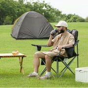 BENTISM Portable Camping Chair Heavy Duty Outdoor Folding Chairs with Cup Holder