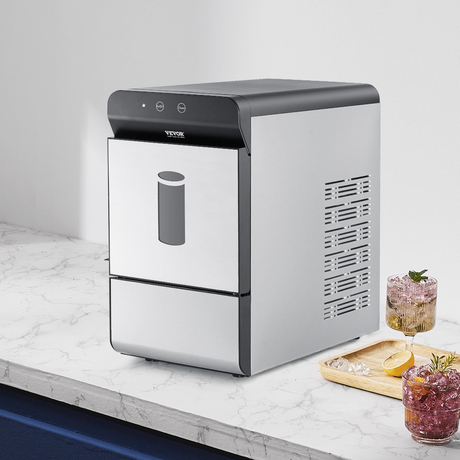 BENTISM Portable Countertop Nugget Ice Maker 37lbs/24H, SelfCleaning