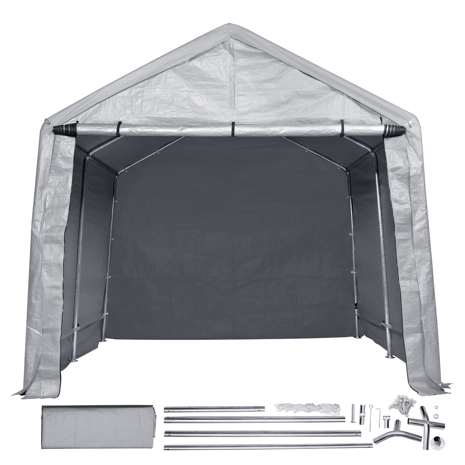 BENTISM Carport Garage, 7x12x7.36ft Portable Outdoor Storage