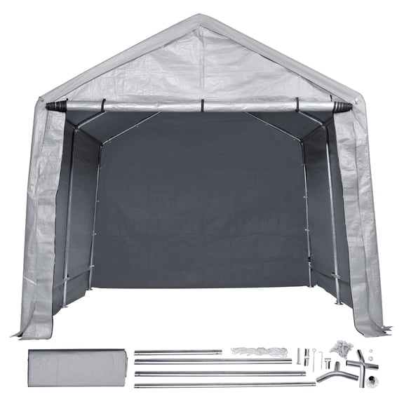 VEVOR Portable Shed Storage Shelter Outdoor, 10x10x8.5 ft Heavy Duty All-Season Instant Storage Tent Tarp Sheds with Roll-up Zipper Door and Ventilated Windows