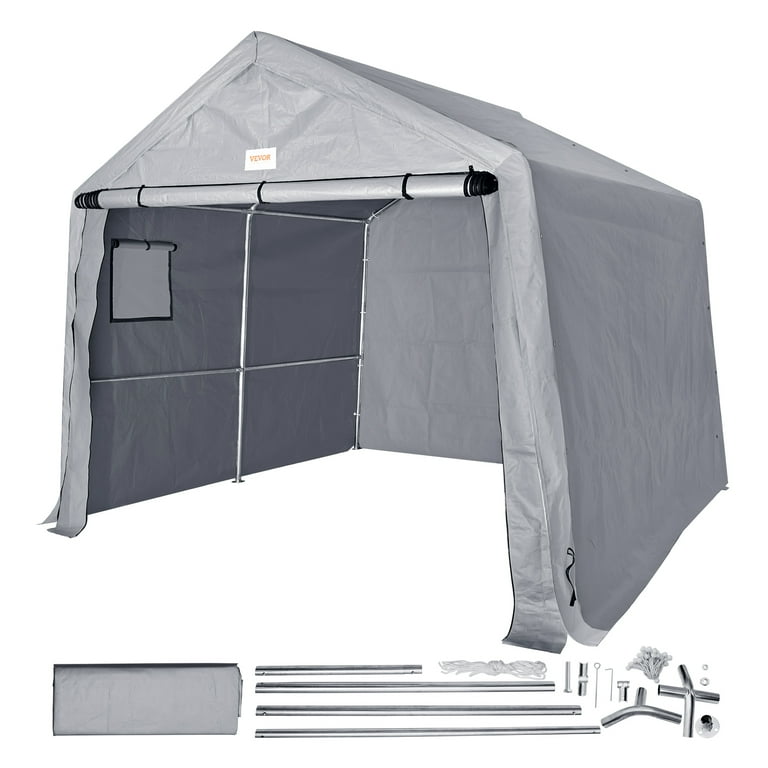 BENTISM Portable Shed Storage Shelter Outdoor 10x10x8.5 ft Heavy Duty All Season Instant Storage Tent Tarp Sheds with Roll up Zipper Door and