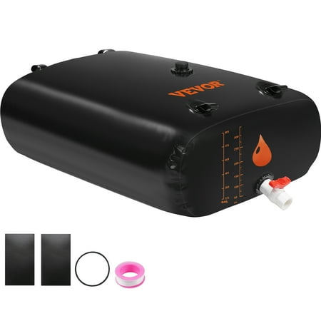 BENTISM Portable Water Storage Bladder Rainwater Bag,87 Gallon Large Capacity Water Storage Containers,1000D PVC Water Bladder Including Spigots and Overflow Kit,Water Tank