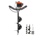 thumbnail image 1 of VEVOR Post Hole Digger 52cc Gas Powered Earth Digger 2 Auger Drill Bit 6" & 10", 1 of 10