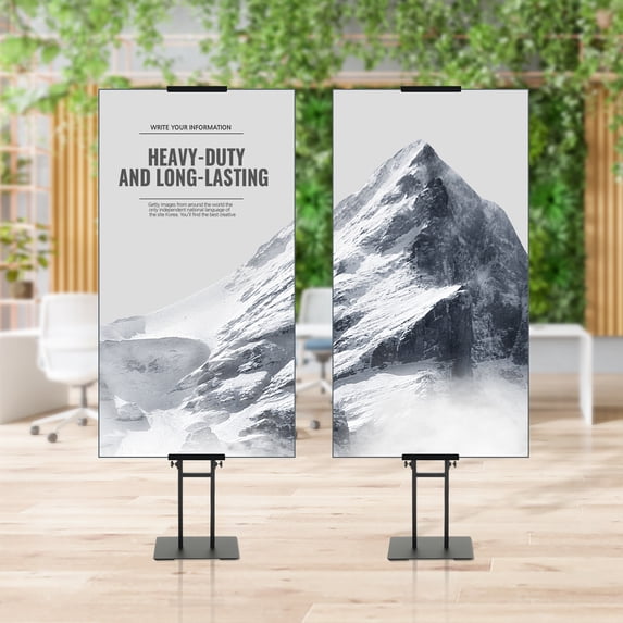 VEVOR Poster Stand Floor Standing Sign Holder 75" Adjustable Height Double-Sided
