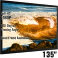thumbnail image 1 of VEVOR Projector Screen Fixed Frame Big 130" 3D Diagonal 16:9 16:9 HD Projector Screen Home Theater Outdoor Use for 4K HDTV Movie Theater, 1 of 9