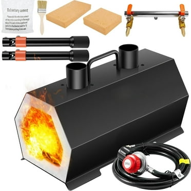 VEVOR Propane Forge Portable, Double Burner Knife and Tool Making Farrier Forg, Large Capacity Blacksmith Farrier Forges, Gas Forging Tools and Equipment