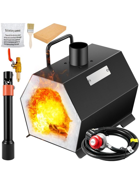 Portable Propane Forge, Single Burner for Tool & Knife Crafting, Spacious Blacksmith and Farrier Forge, Compact Blacksmithing Furnace, Gas-Powered Forging Tools & Equipment Kit