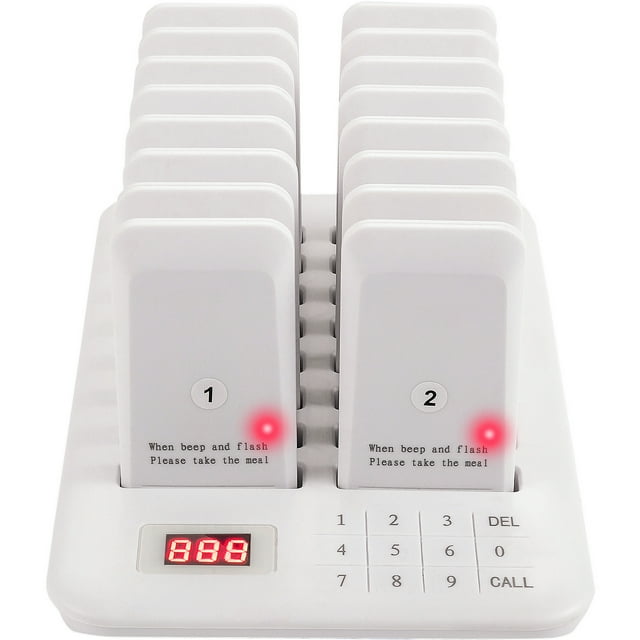 BENTISM Restaurant Pager Beeper System 16 Coasters Wireless Pagers for