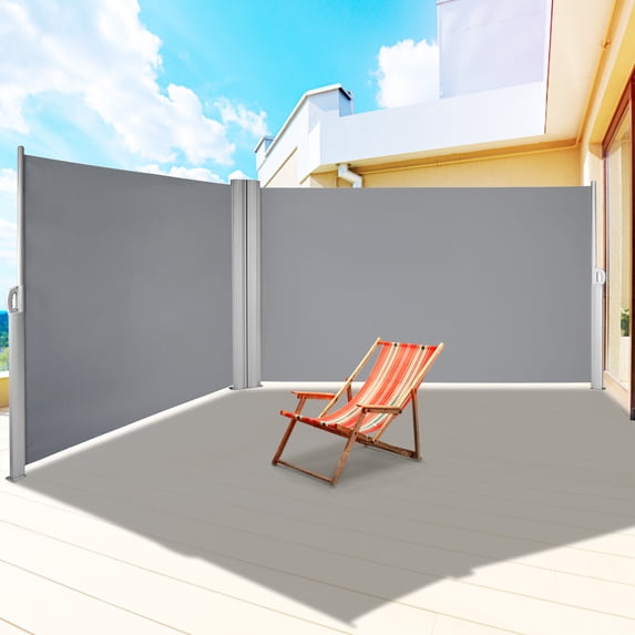 BENTISM Retractable Side Awning Patio Screen Retractable Fence 63x236inch Privacy Screen