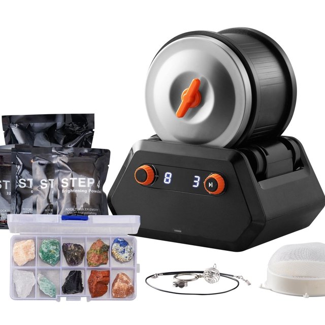 BENTISM Rock Tumbler Kit, Hobby Edition Includes Rough Gemstones with