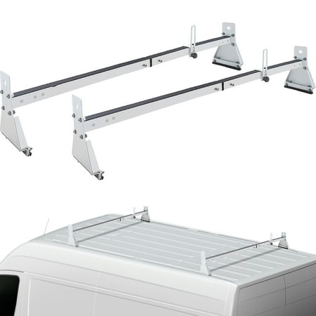 BENTISM Roof Ladder Rack Van Ladder Rack 52"-63.8" Adjustable 2 Bars 331 LBS