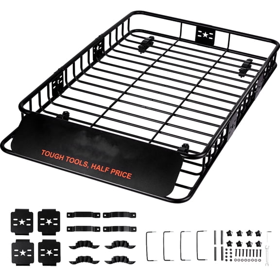 VEVOR Roof Rack Cargo Basket 200 lbs 64"x39"x6" Capacity Extension Rooftop Cargo Carrier with U-bolts Various Accessory for SUV Truck