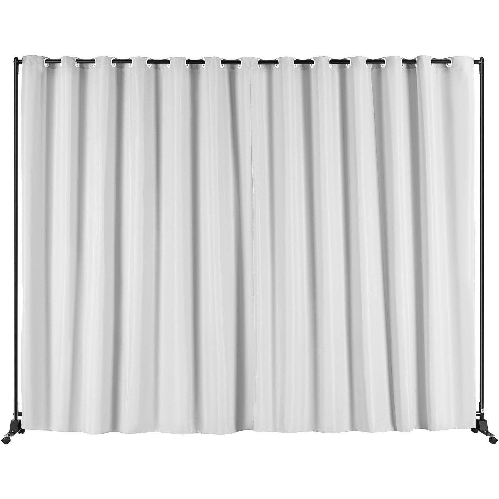 BENTISM Room Divider 118.5"x94.7" Portable Panel Room Divider with 4 Rolling Wheels Curtain
