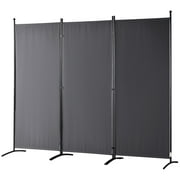 BENTISM Room Divider 3-Panel Folding Privacy Screen Fabric Office Partition Portable Office Divider Room Divider Screen Freestanding Partition Room Separators 89"x20.3"x72.8" Dark Gray