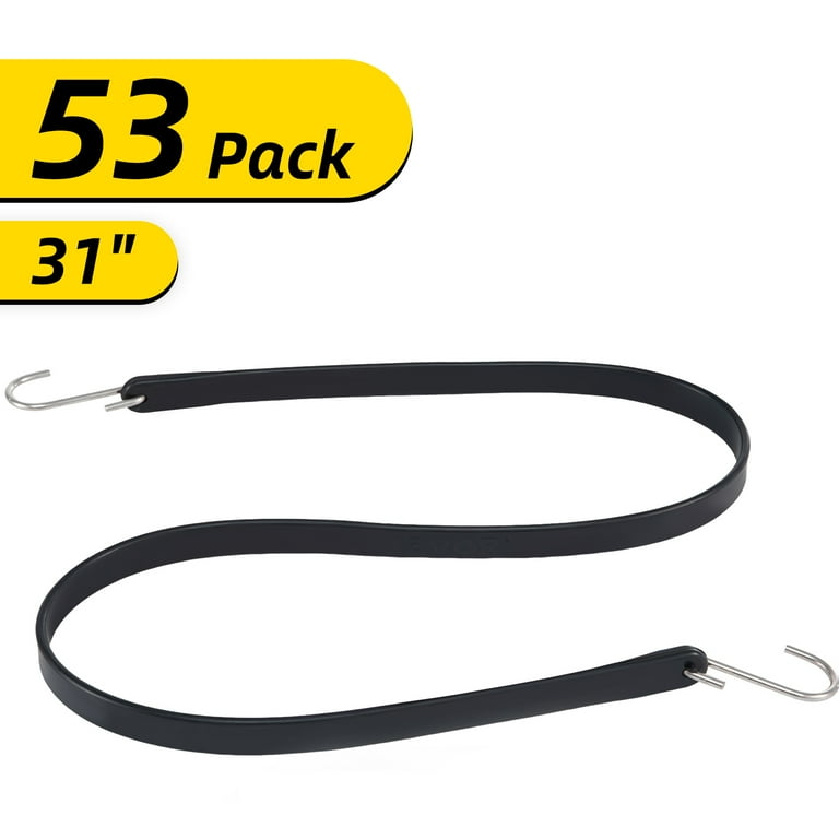 31 in. Polyurethane Bungee Strap with Stainless Steel S-Hooks (Overall Length: 36 in.) in Black 31 in. Polyurethane Bungee Strap with Stainless Steel S-Hooks (Overall Length: 36 in.) in Black
