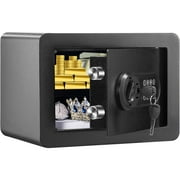 BENTISM Security Safe Box 0.5 Cubic Feet Safe Deposit Box Lock Box Safe with Inner LED Light Keypad Home Safe Steel for Cash Gold 13.8 x 9.8 x 9.8 inch