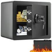 BENTISM Security Safe Box 1.2 Cubic Digital Electronic Security Lock Box Safes Safe Box with Inner LED Light Fire Resistant Feet Home Safe Steel for Cash Gold 15.8x11.8x13.8 inch Money Safe for Home